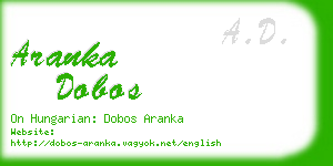 aranka dobos business card